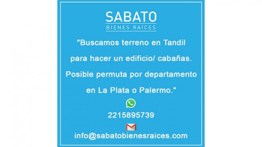 Se busca un terreno en la ciudad de Tandil